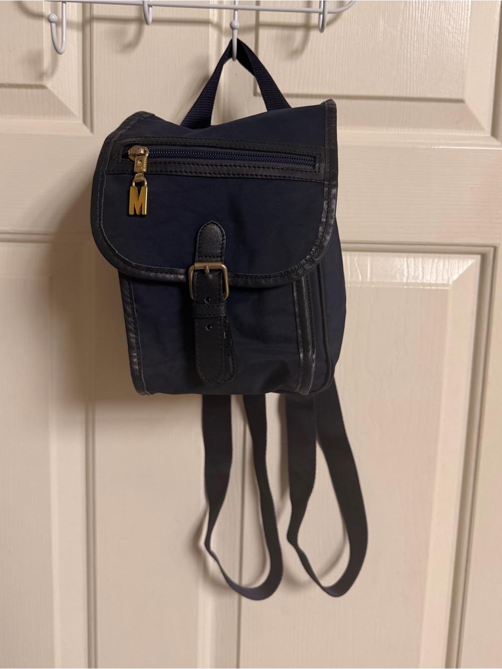 RARE VTG Y2K 90s Moschino by Redwall Nylon Navy Blue Mini Back Pack